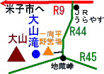 大山滝への地図