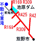 不動七重滝への地図