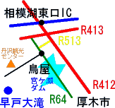 早戸大滝への地図