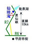 仙娥滝への地図